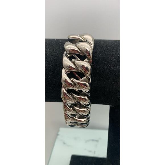 Silver Tone Chunky Link Bracelet - Picture 1 of 4